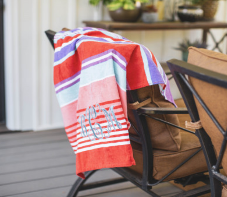 MONOGRAMMED BEACH TOWEL