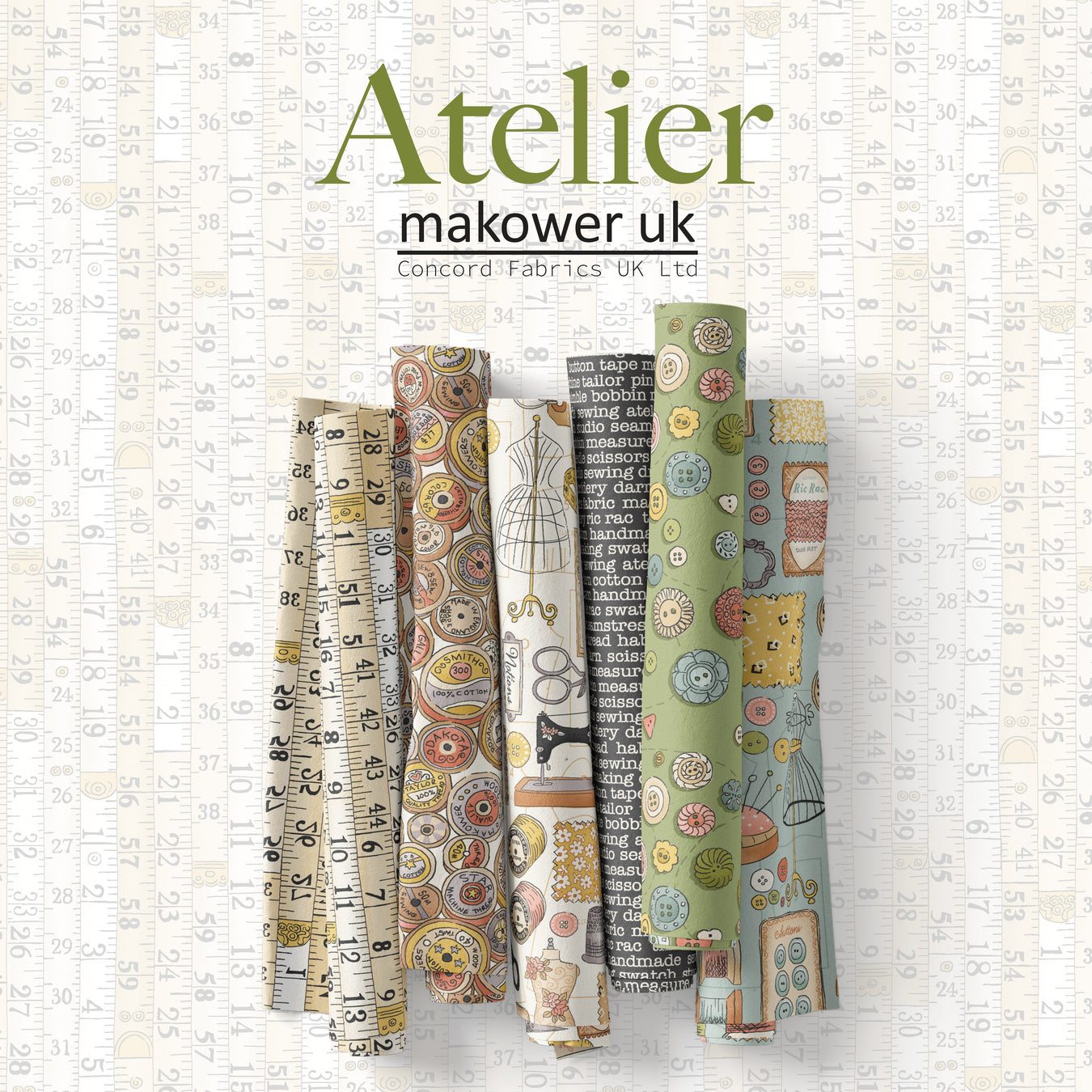 Atelier fabric collection by Makower UK for Andover fabrics