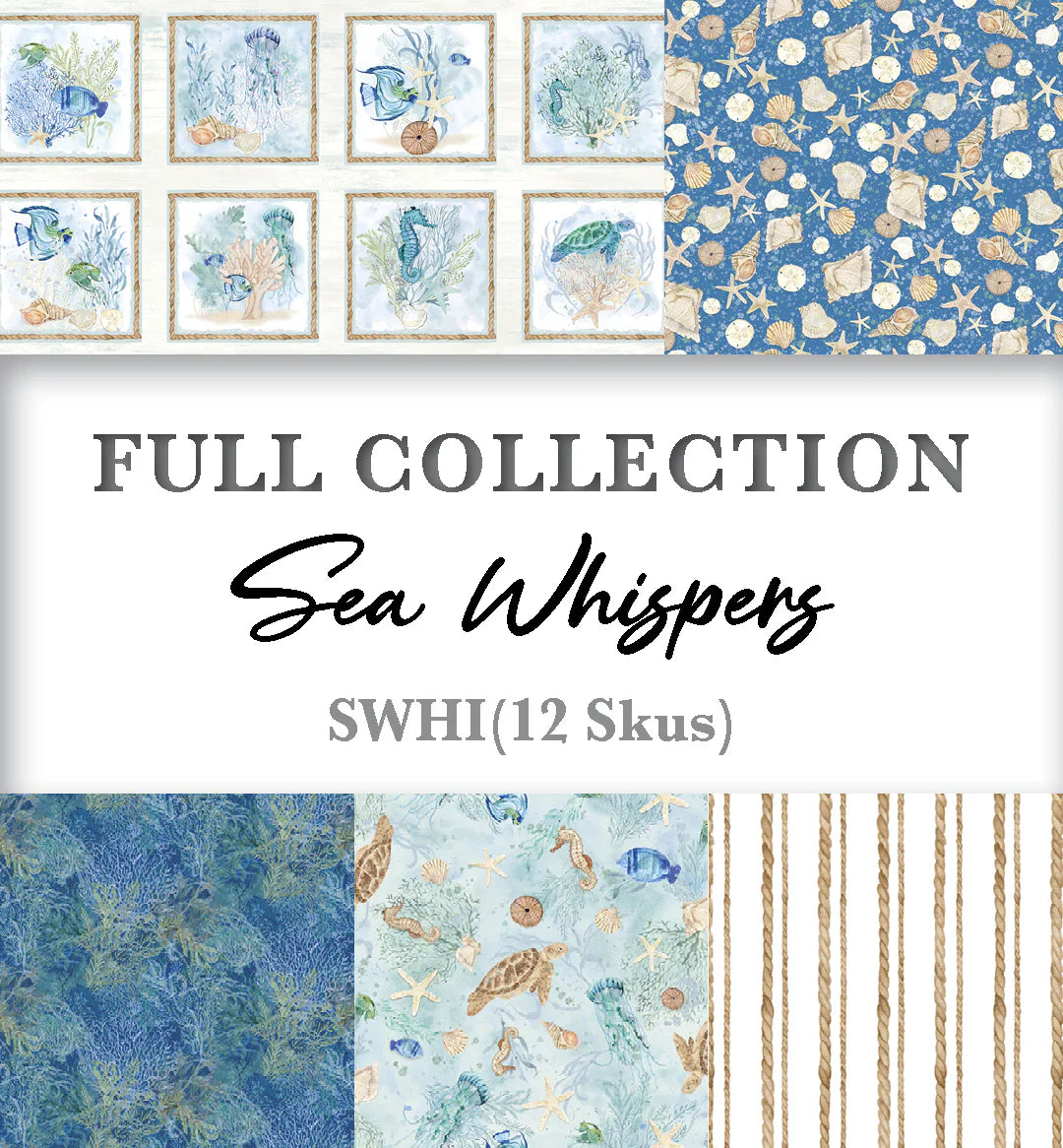 Sea Whispers fabric collection by Audrey Jeanne Roberts for P & B Textiles