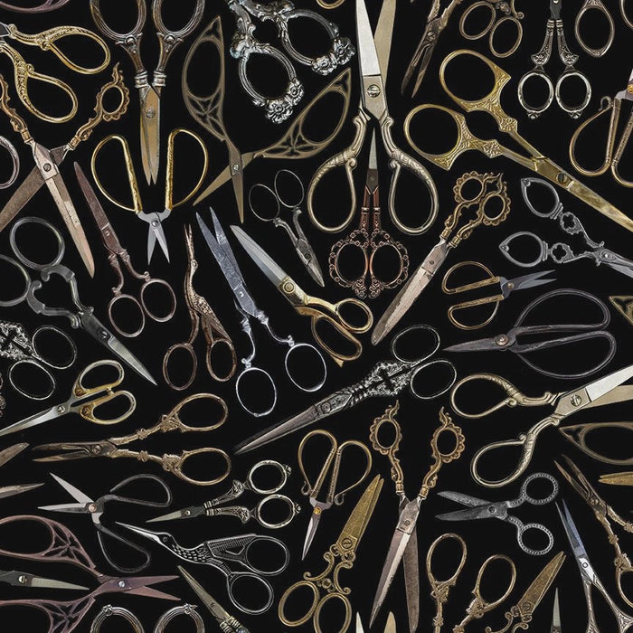 Thread & Thimble Vintage Embroidery Scissors fabric