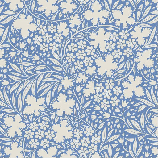 Tilda Something Blue collection Bushbloom Blue quilting cotton fabric