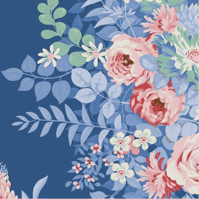 Tilda Something Blue collection Whimsyflower Night quilting cotton fabric