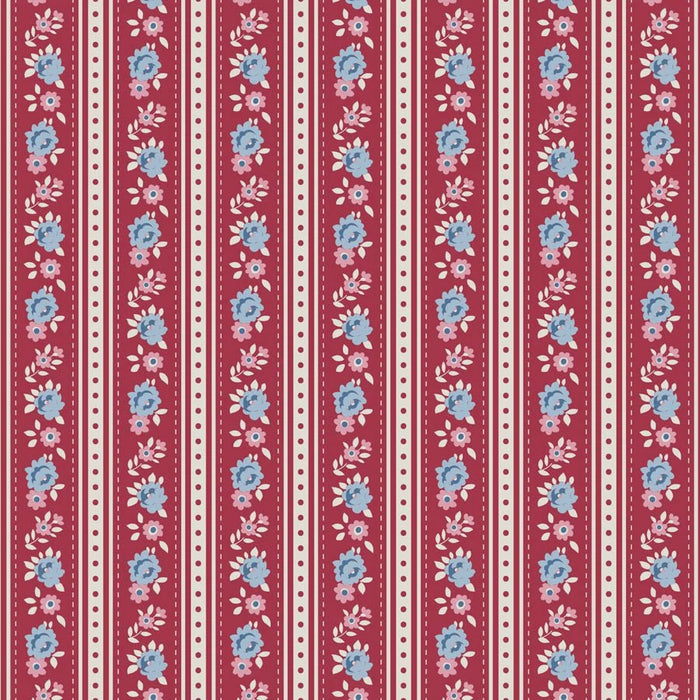 Agnes Burgundy fabric | Tilda's Village Life