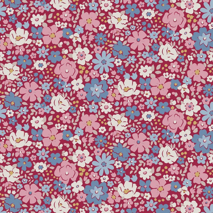 Esther Burgundy fabric | Tilda's Village Life