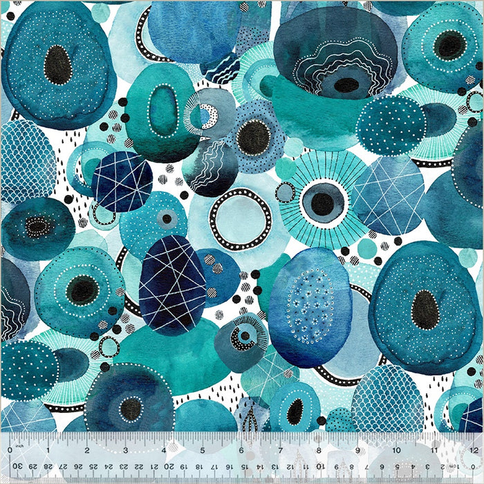 108 inch Quilt Back Ebb & Flow Genesis 108 Aqua fabric