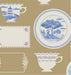 Tilda Something Blue collection Labels and Ornaments Ochre quilting cotton fabric