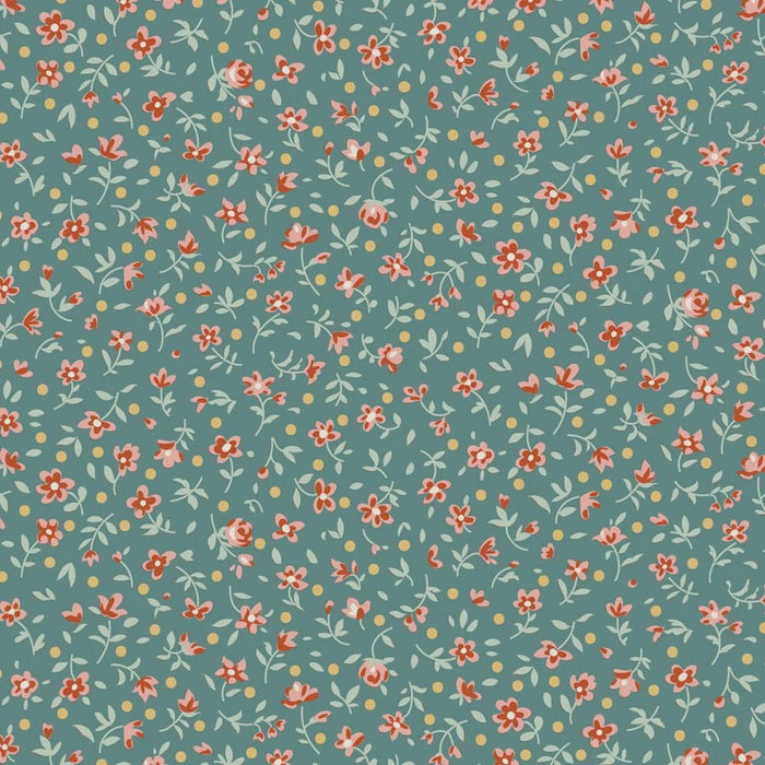Mae Teal fabric | Tilda's Village Life