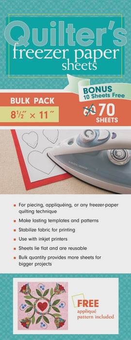 Quilters Freezer Paper Sheets, Bulk Pack