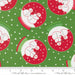 Snow Time Evergreen Snowglobe fabric shown beside a ruler to display the print scale and repeat width