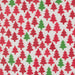 Snow Time Poinsettia Red Christmas Trees quilting cotton by Moda Fabrics - poinsettia red rows of Christmas trees print