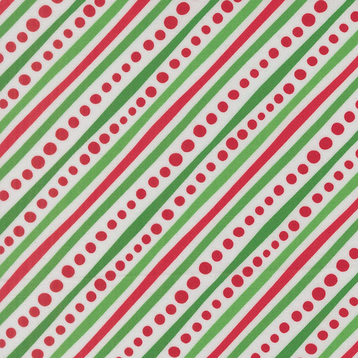 Snow Time Winter White Dotted Bias Stripe quilting cotton by Moda Fabrics - cream and white dotted diagonal bias stripe print