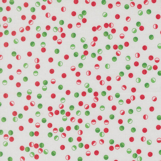 Snow Time Winter White Jolly Dots quilting cotton by Moda Fabrics - cream and white scattered polka dots print