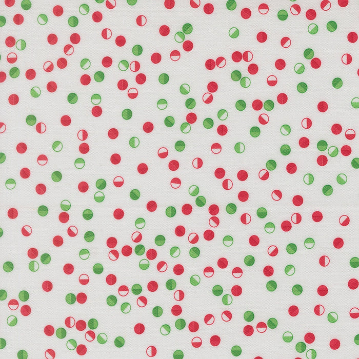 Snow Time Winter White Jolly Dots quilting cotton by Moda Fabrics - cream and white scattered polka dots print