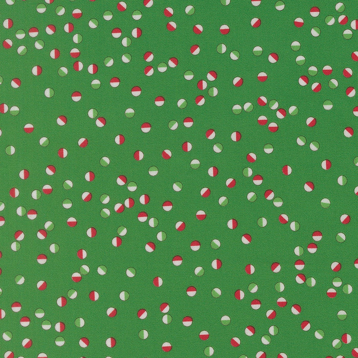 Snow Time Evergreen Jolly Dots quilting cotton by Moda Fabrics - deep evergreen scattered polka dots print