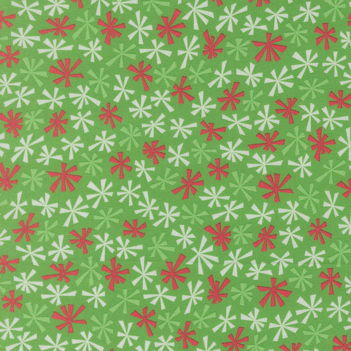 Snow Time Hollyleaf Tinsel quilting cotton by Moda Fabrics - holly green tonal sparkle blender print