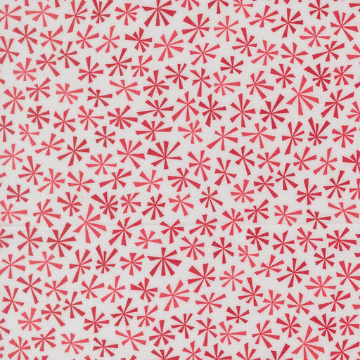 Snow Time Winter White and Red Tinsel quilting cotton by Moda Fabrics - white and red tonal sparkle blender print