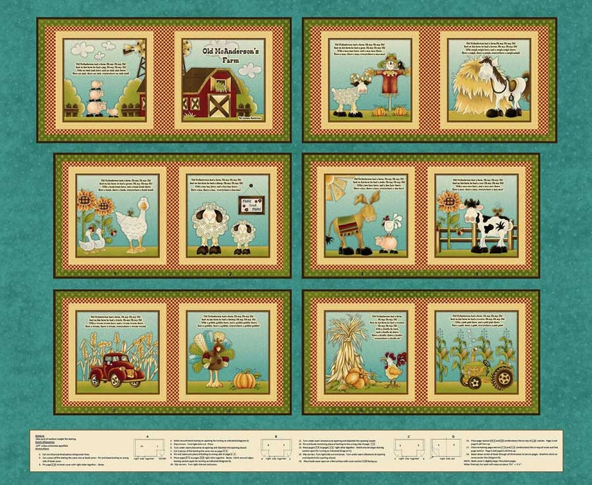 McAnderson's Farm Book Panel 2374BP-77 Teal || Little Readers 6 collection