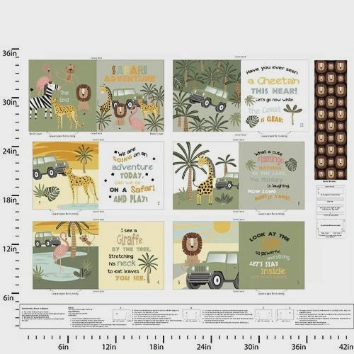 Wild Safari Story Book panels by JJ Design House for 3Wishes