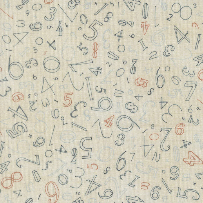 Data Numerals Lovelace quilting cotton fabric by Janet Clare for Moda