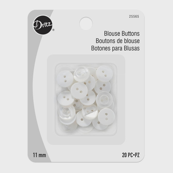 Blouse Buttons 11mm White # 25565