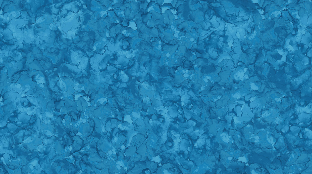 Mirage Bahama Blue tonal quilting cotton fabric by Deborah Edwards for Northcott — bright tropical blue watercolor print