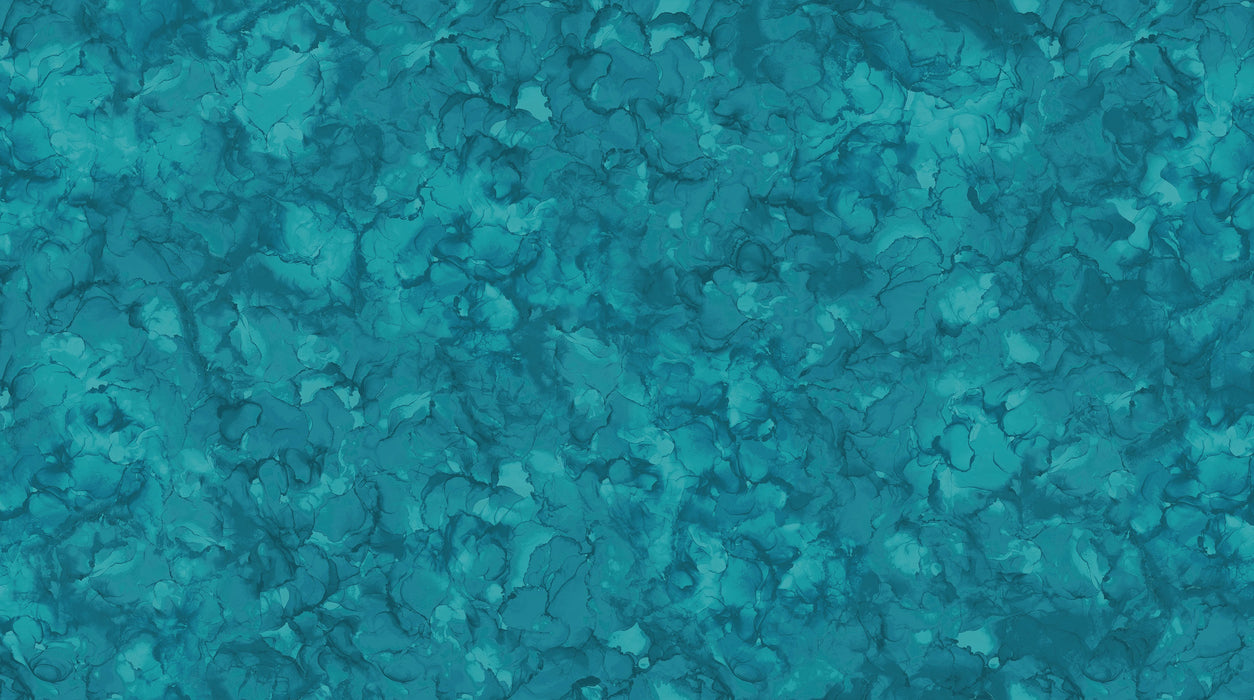Mirage Adriatic tonal quilting cotton fabric by Deborah Edwards for Northcott — deep teal blue watercolor print