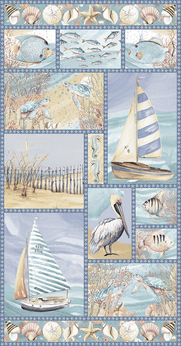 Ocean Oasis 3045P-72 Light Blue Panel Fabric