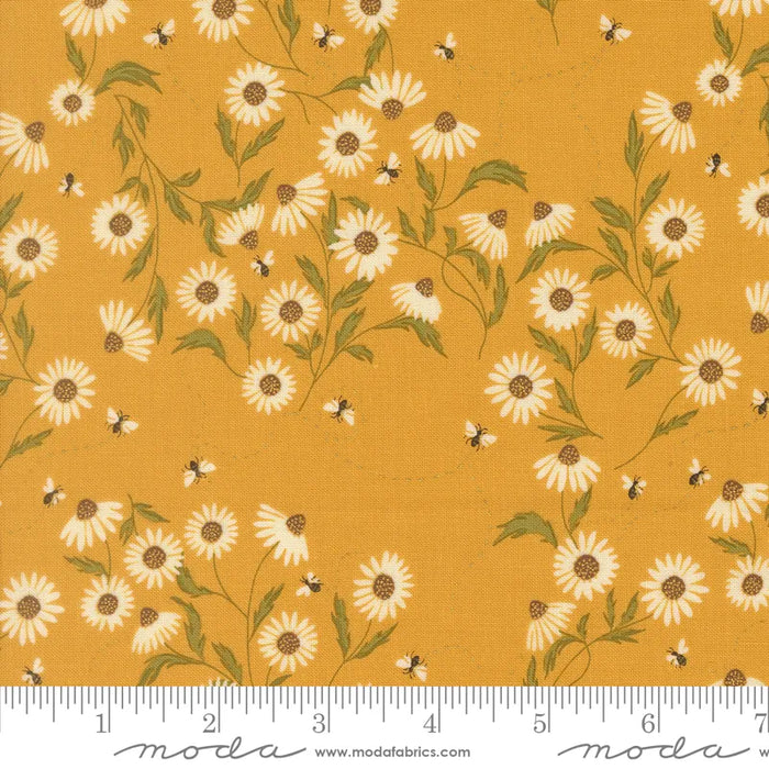Ladybug Whimsy Cone Flower Metallic Golden fabric 48442 13M
