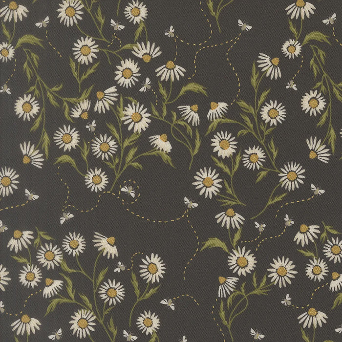Ladybug Whimsy Cone Flower Metallic Midnight fabric 48442 18M