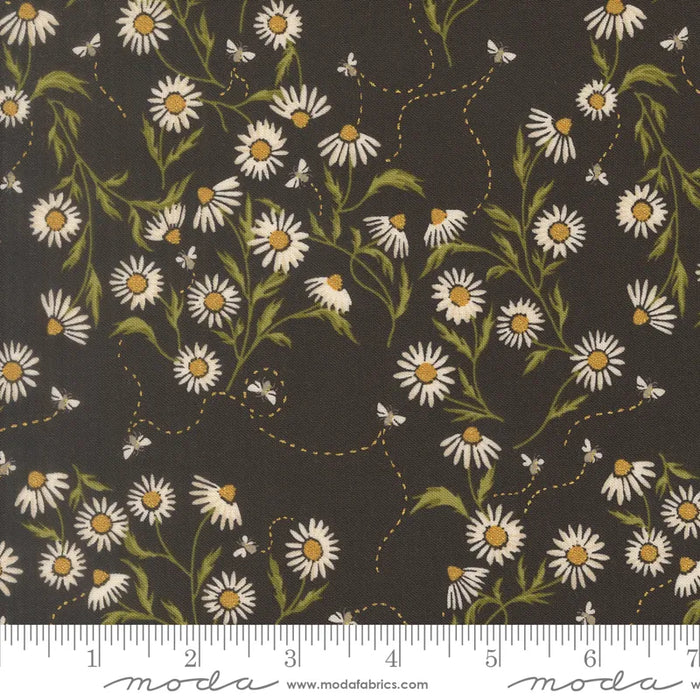 Ladybug Whimsy Cone Flower Metallic Midnight fabric 48442 18M
