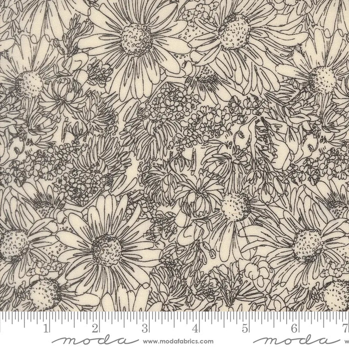 Ladybug Whimsy Pen Ink Eggshell fabric 48444 11 quilting cotton fabric for Moda – view 2
