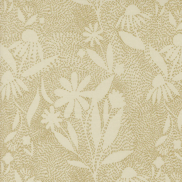 Ladybug Whimsy Outlines Metallic Eggshell fabric 48445 11M quilting cotton with metallic accents fabric for Moda