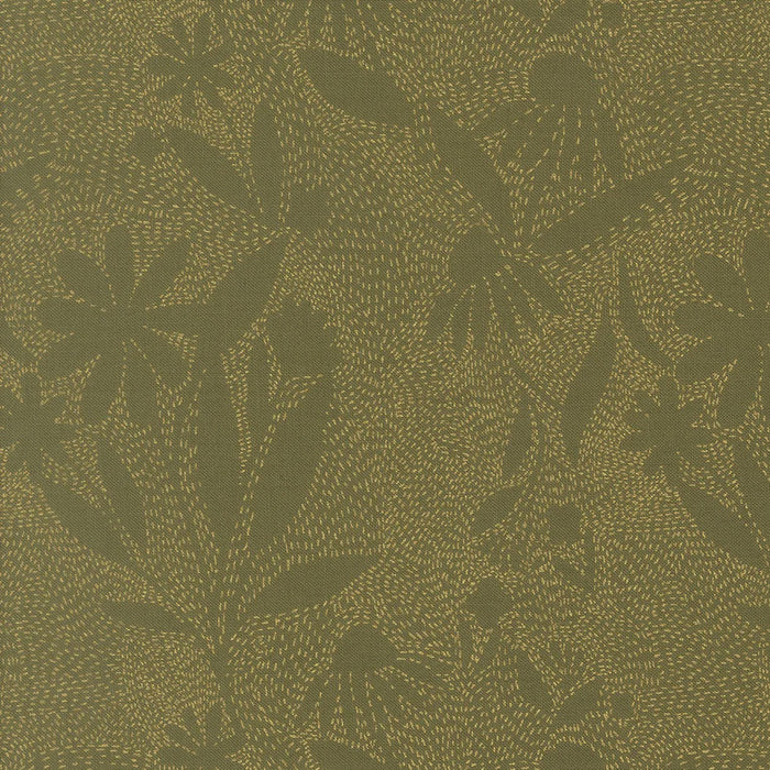 Ladybug Whimsy Outlines Metallic Grass fabric 48445 17M