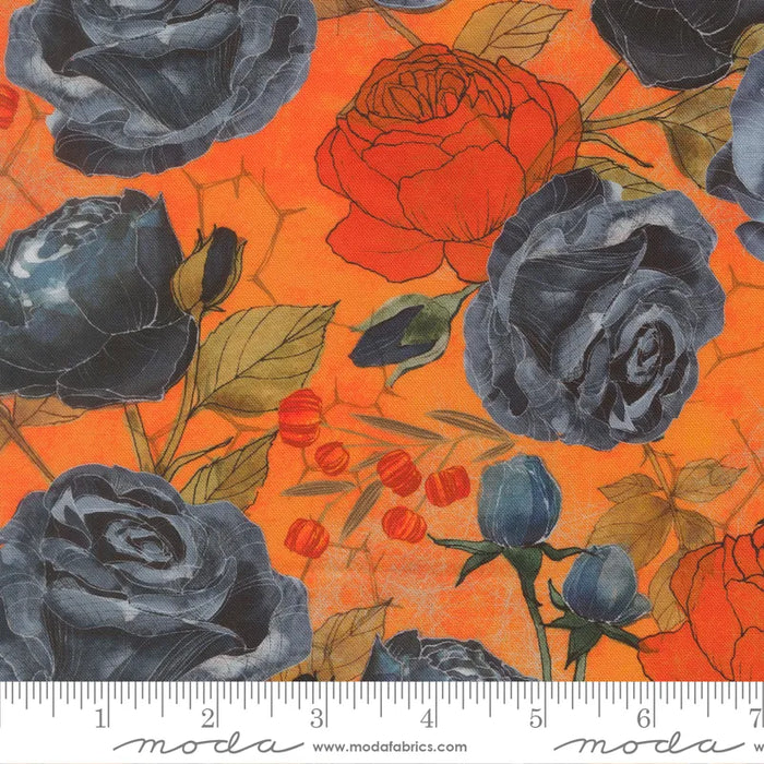 Coven Black Rose Pumpkin fabric