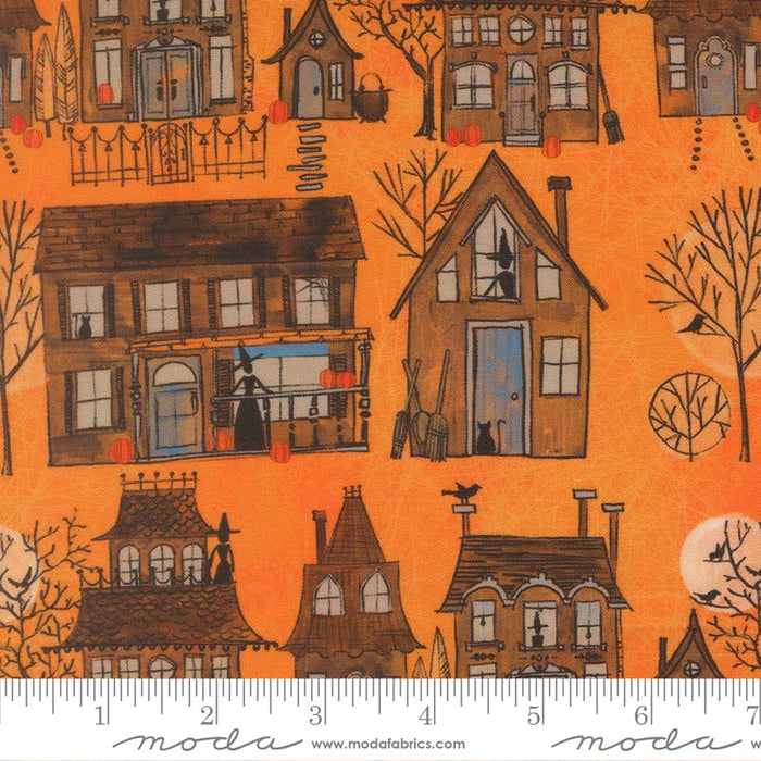 Coven Witch Village Pumpkin fabric