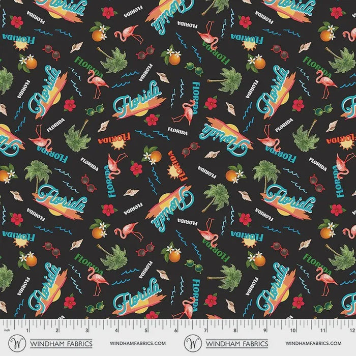 Florida Shop Hop 2026 Visit sunny Florida! Black fabric