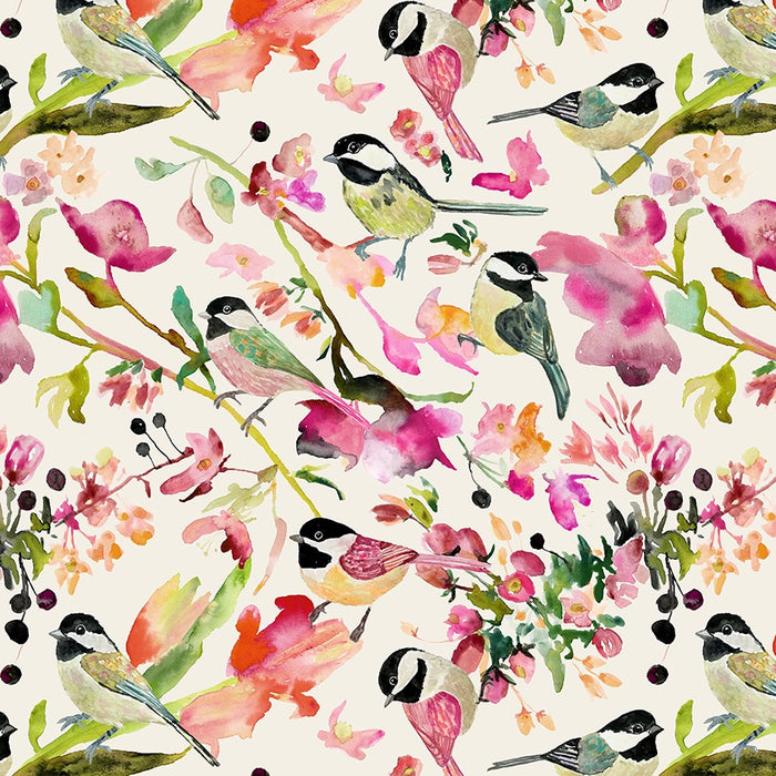 Canvas & Co. Chickadee Parchment fabric