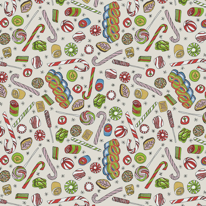 Jolly Collage Candy Shop Marshmallow fabric