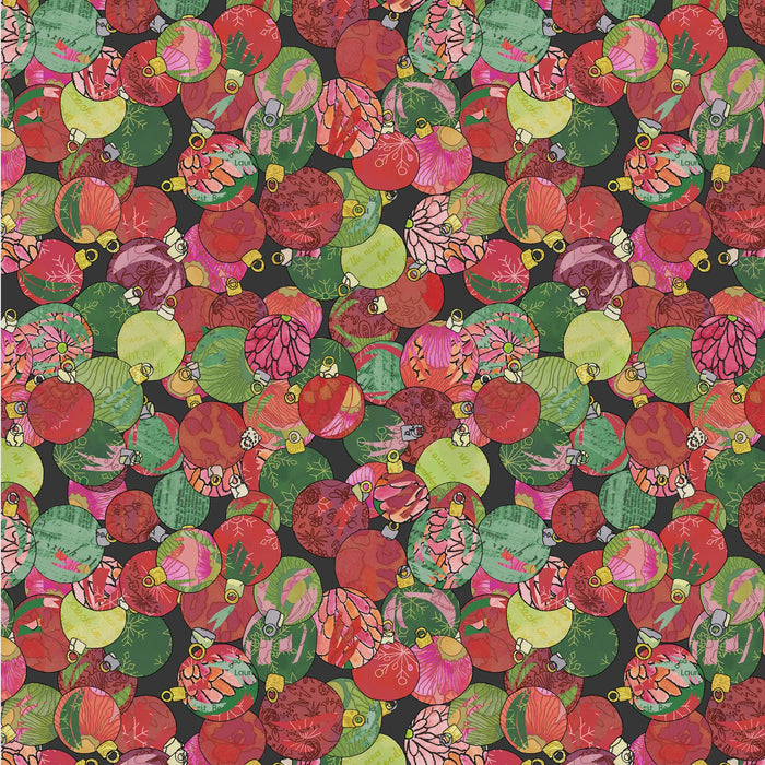 Jolly Collage Shiny Things Licorice fabric