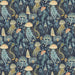 Deep Blue Jellyfish Field Deep Blue fabric