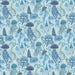 Deep Blue Jellyfish Field Aqua fabric