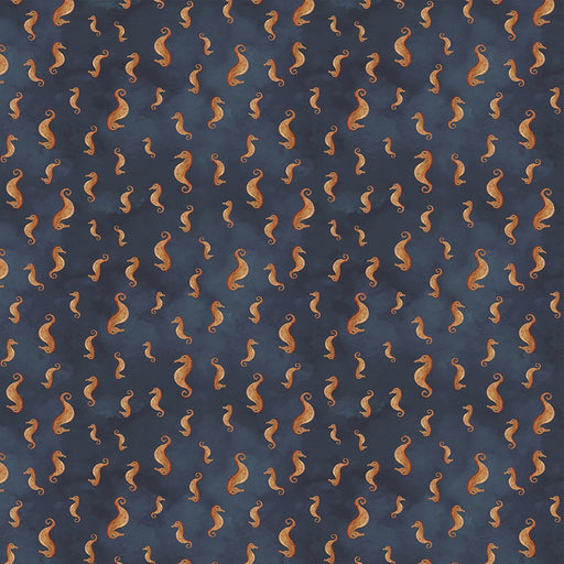 Deep Blue Seahorses Deep Blue fabric