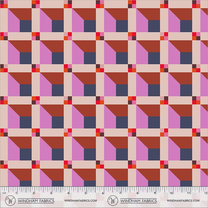 Happy Place Window Blush Cotton fabric