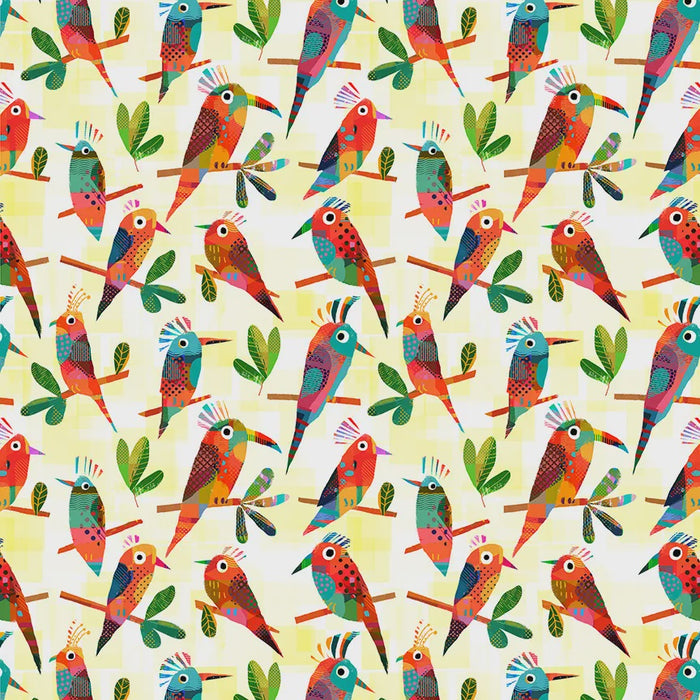 Animal Kingdom Exotic Birds Morning Light Cotton fabric