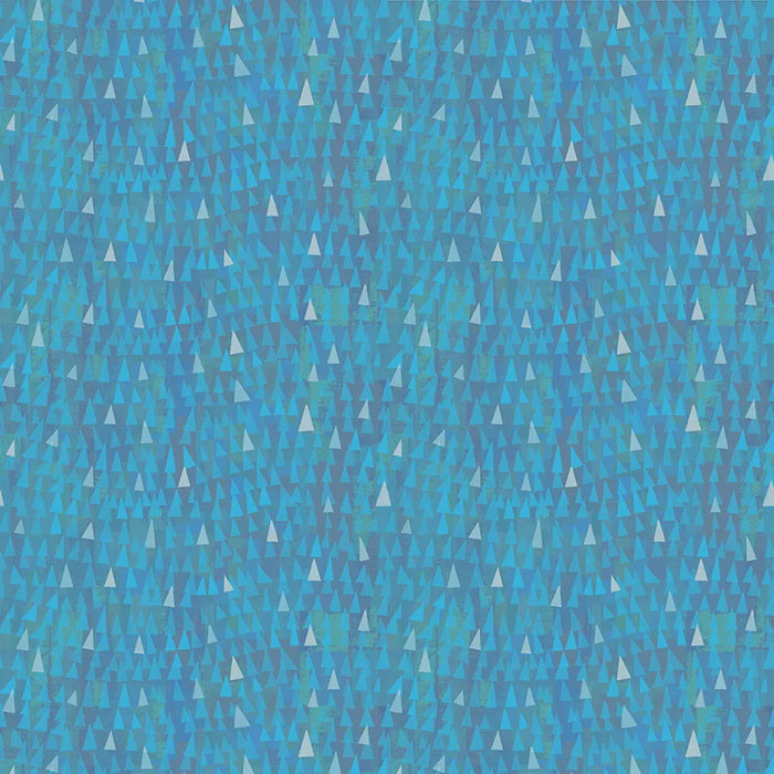 Mirage Fragments Cyan Cotton fabric