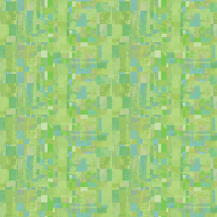 Mirage Reflection Lime Cotton fabric