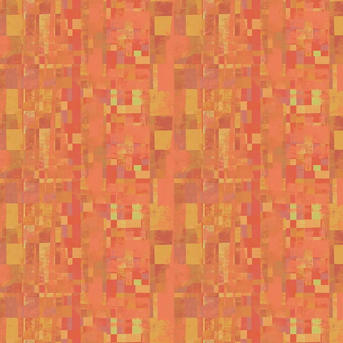 Mirage Reflection Red Orange Cotton fabric