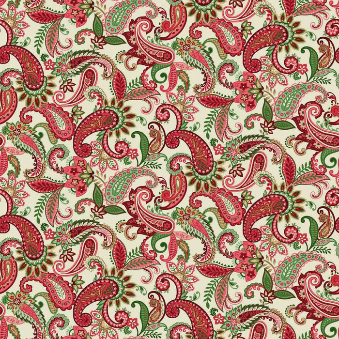 Holiday Feather & Flourish Paisley Cream fabric | 9264-44 Cream