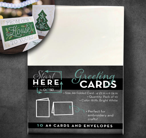 OESD A6 cards and envelopes that are perfect for embroidery and crafts