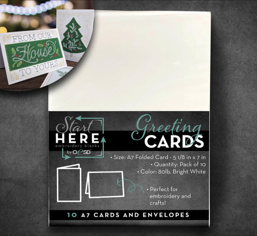 OESD A7 cards and envelopes that are perfect for embroidery and crafts